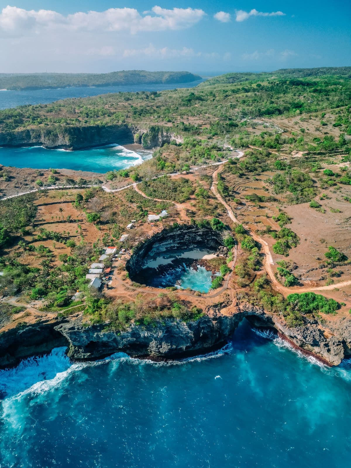 Aerial view of Nusa Penida coastline
