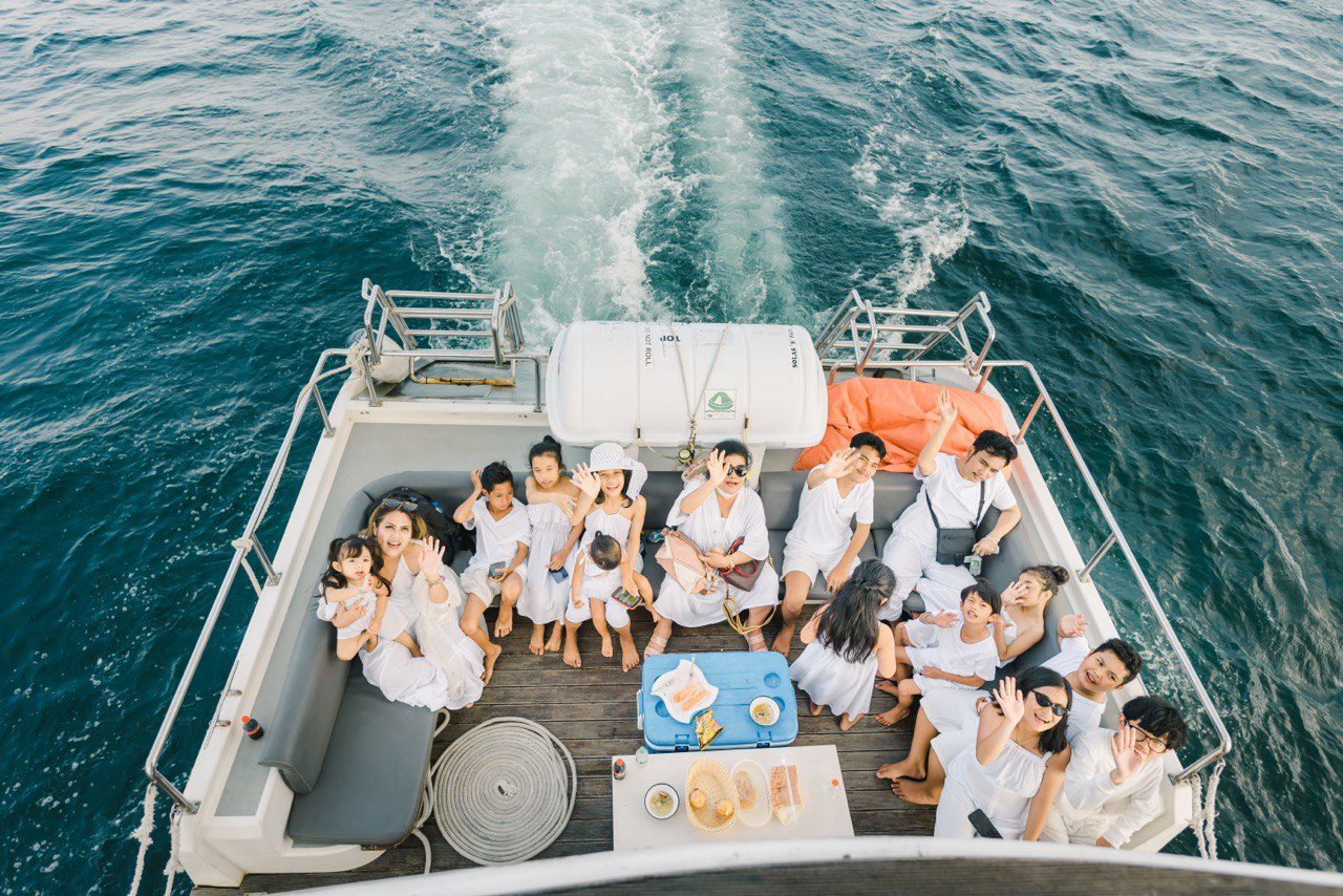 A full deck of guests on a large private group charter